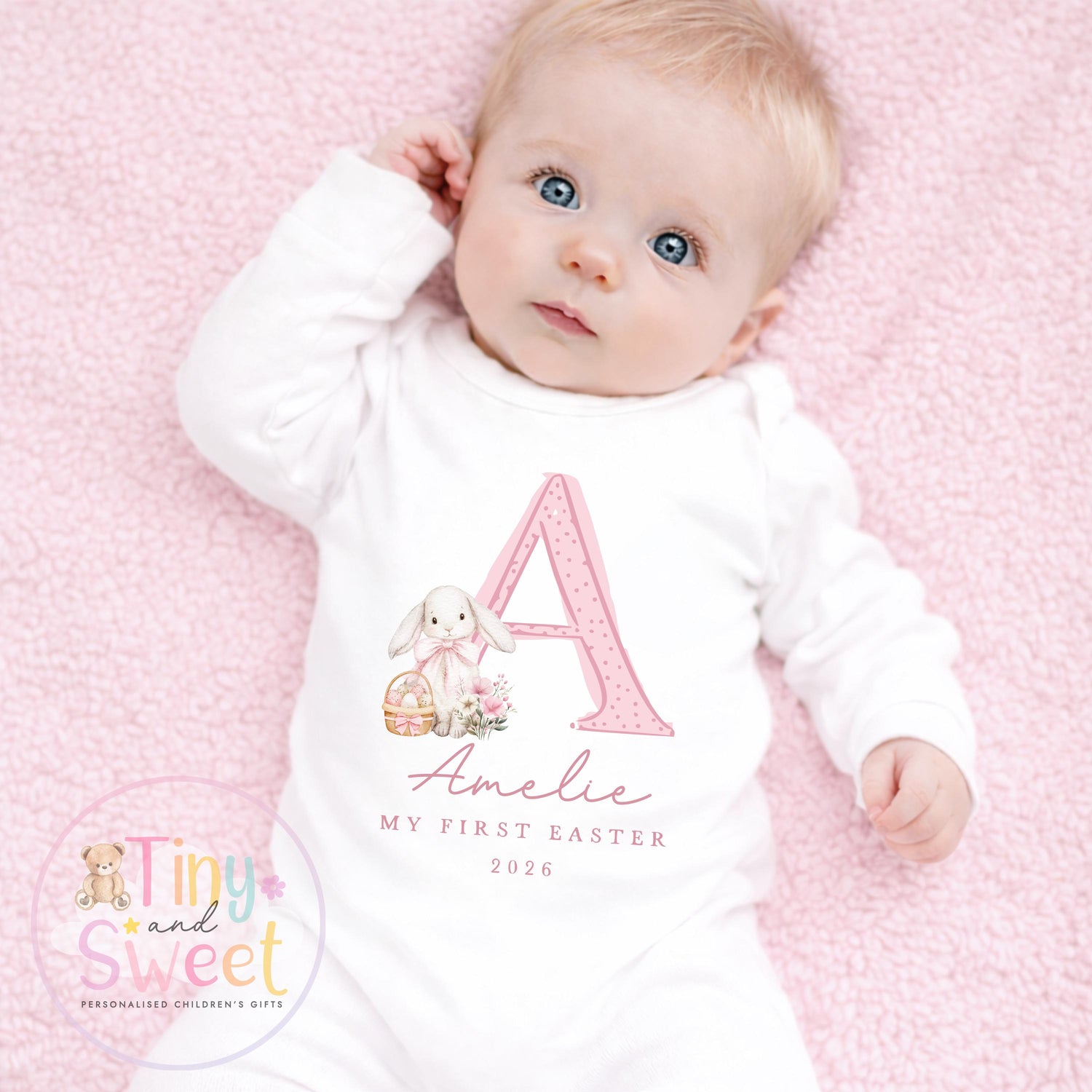 Easter T Shirt, Easter Sleepsuit, My 1st Easter, My First Easter, Babies first Easter sleepsuit, Easter baby outfit, New baby gift