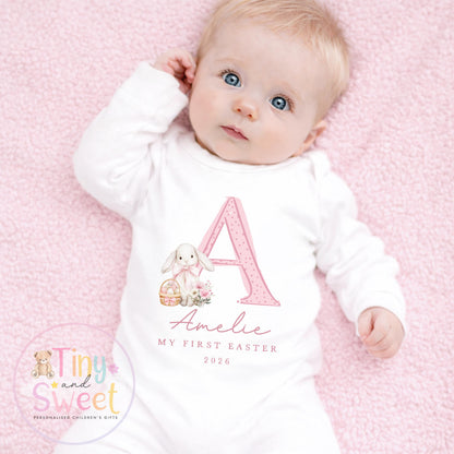 Easter T Shirt, Easter Sleepsuit, My 1st Easter, My First Easter, Babies first Easter sleepsuit, Easter baby outfit, New baby gift