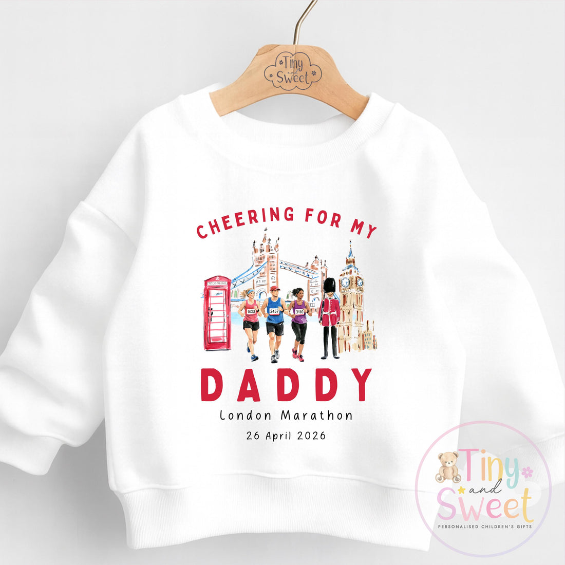London Marathon T Shirt or Sweatshirt, Cheering for Daddy, Mummy, Marathon Supporter T Shirt, Cheering for Auntie