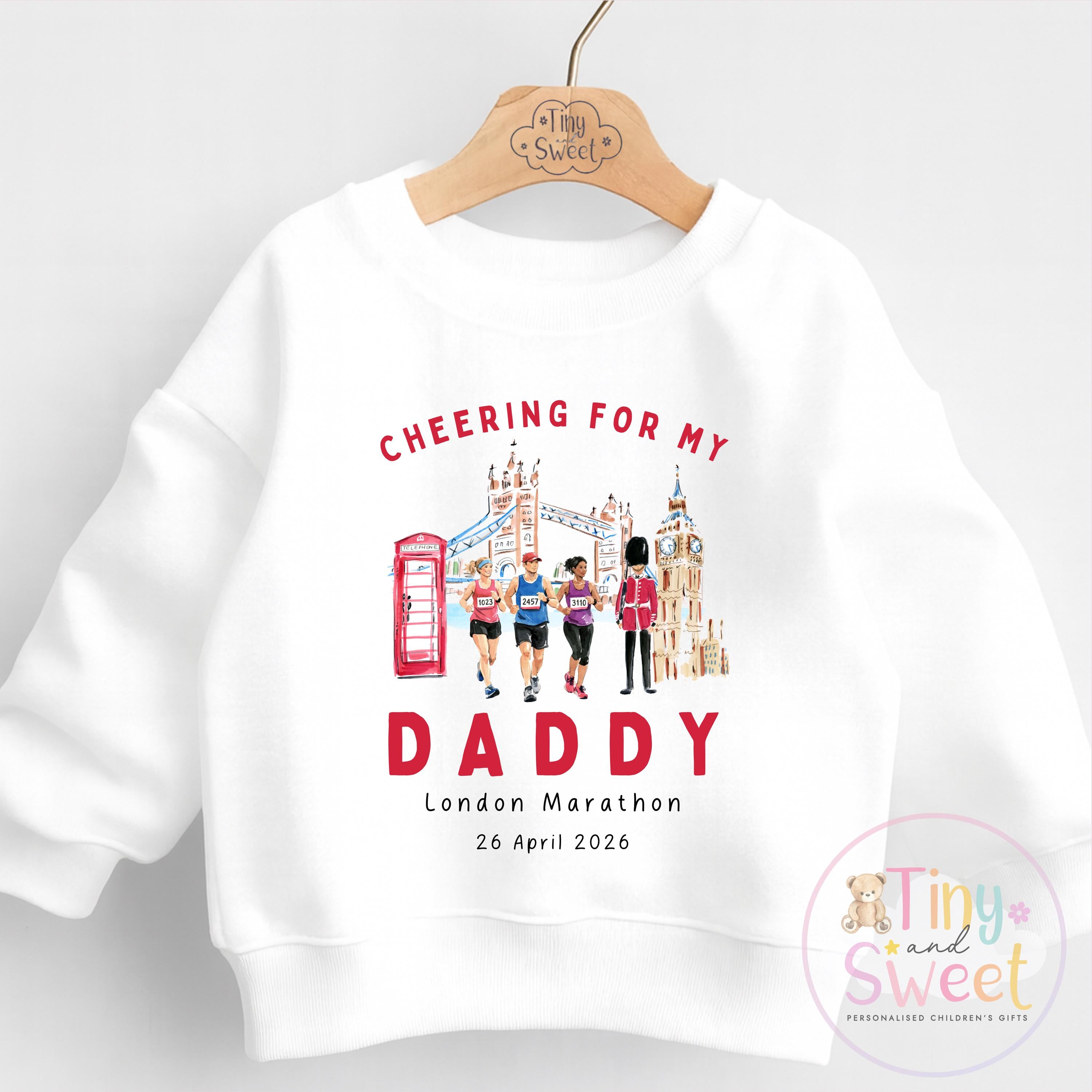 London Marathon T Shirt or Sweatshirt, Cheering for Daddy, Mummy, Marathon Supporter T Shirt, Cheering for Auntie