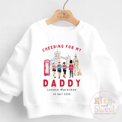 London Marathon T Shirt or Sweatshirt, Cheering for Daddy, Mummy, Marathon Supporter T Shirt, Cheering for Auntie