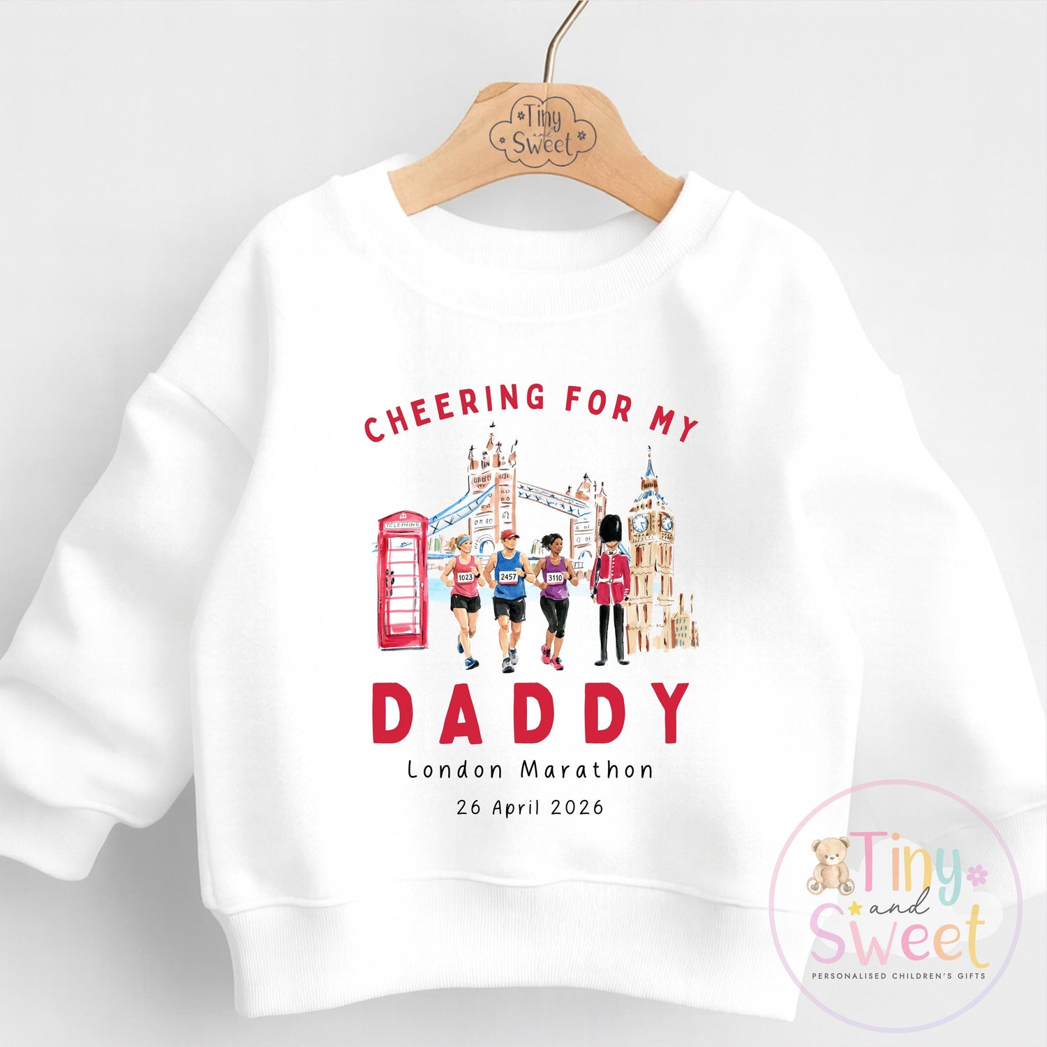 London Marathon Sweatshirt or T Shirt, Cheering for Daddy, Mummy, Marathon Supporter T Shirt, Cheering for Auntie