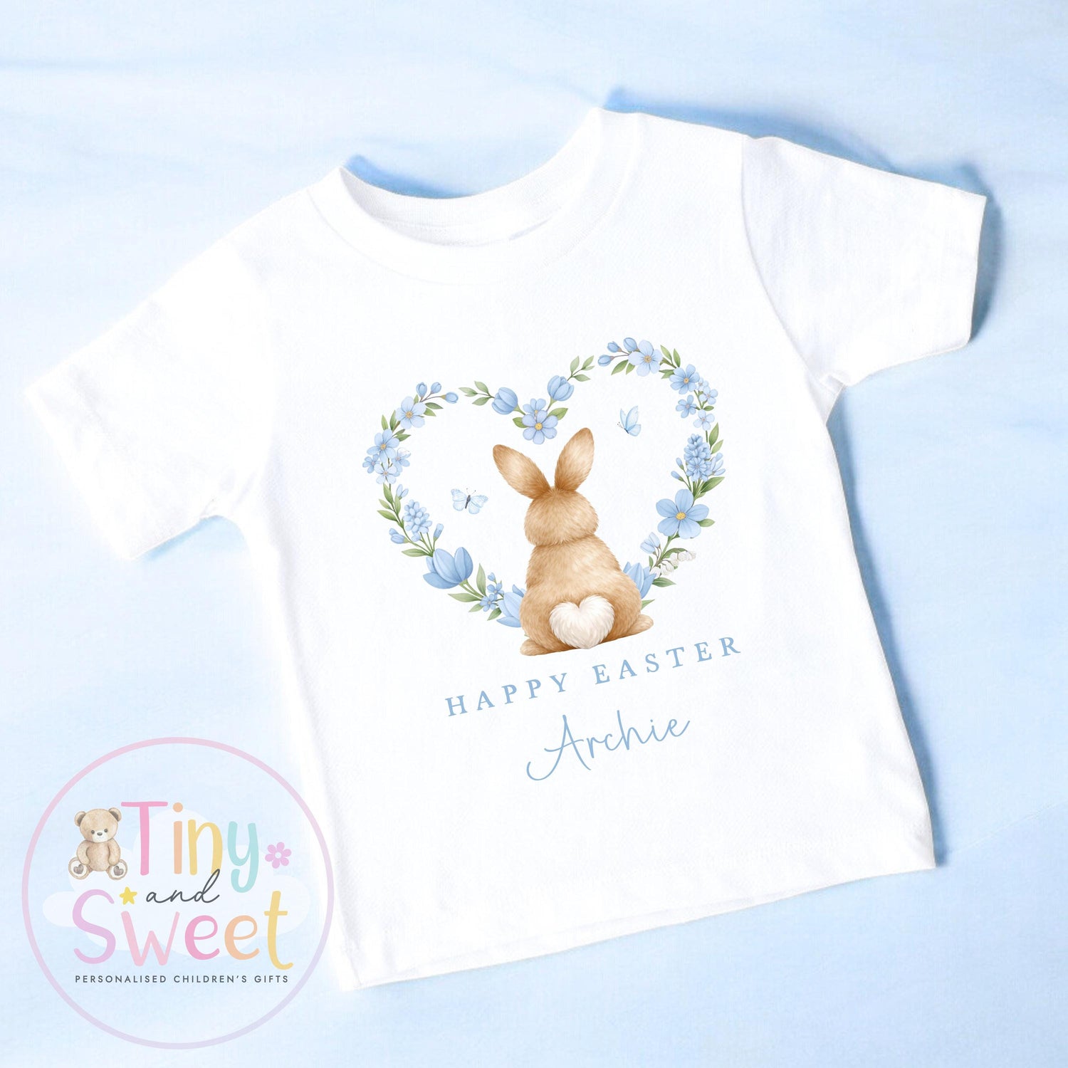 Personalised Easter T Shirt or Sweatshirt, Kids Bunny Tee, Easter Bunny T Shirt, Girls Easter Outfit, Easter Gift for Kids