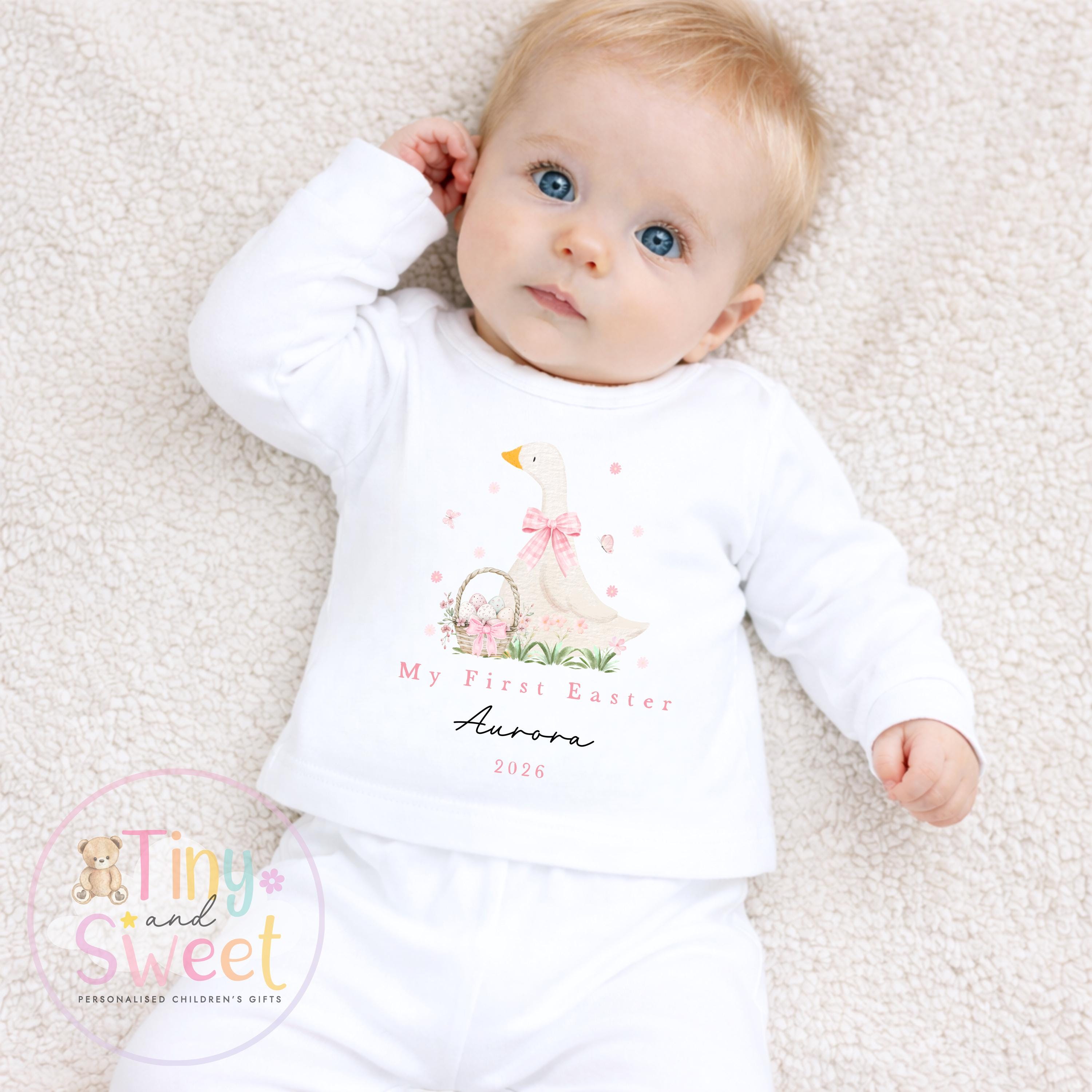 Easter T Shirt, Easter Sleepsuit, My 1st Easter, My First Easter, Babies first Easter sleepsuit, Easter baby outfit, New baby gift