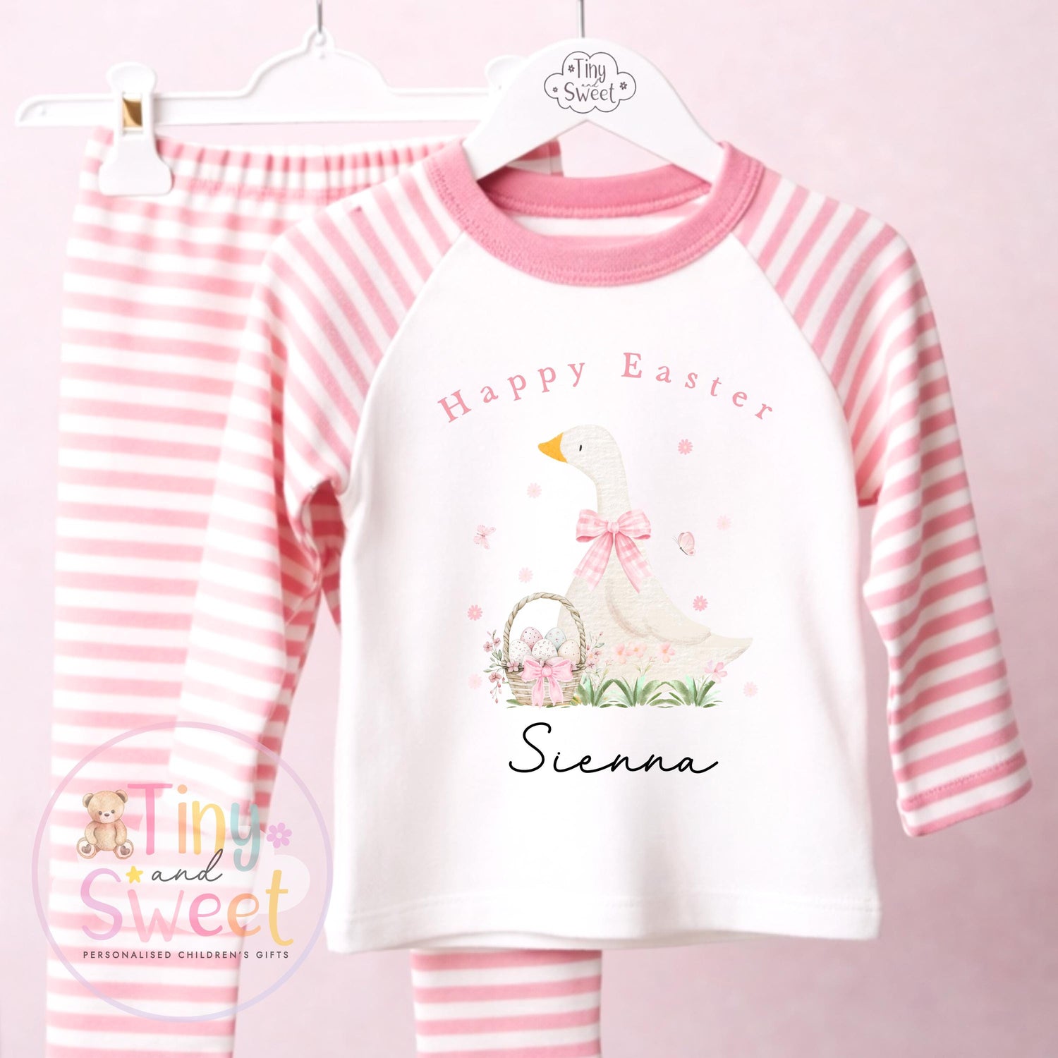 Personalised Kids Easter Pyjamas , Toddler Easter, Pjs, Easter Bunny, Easter Gift for Grandson, Easter Basket Pyjamas