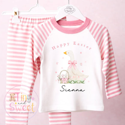 Personalised Kids Easter Pyjamas , Toddler Easter, Pjs, Easter Bunny, Easter Gift for Grandson, Easter Basket Pyjamas