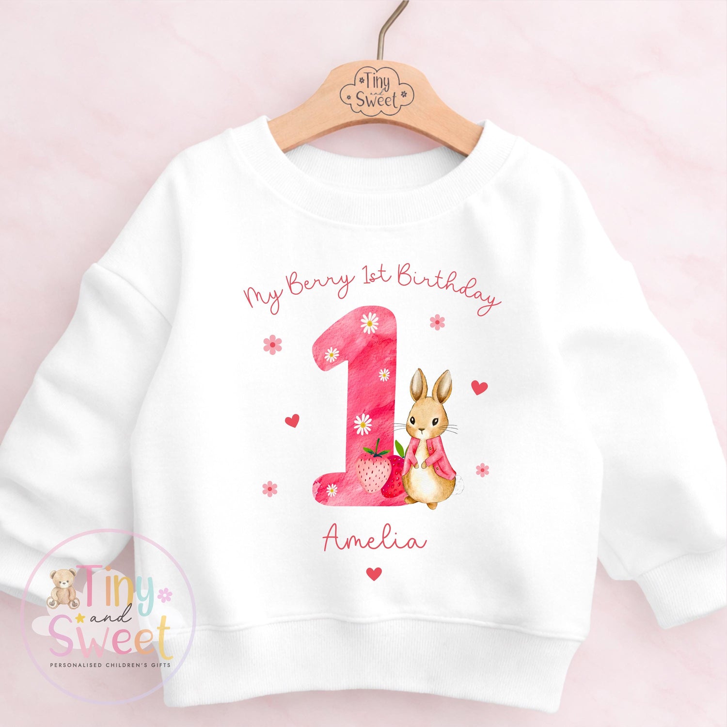 Personalised Strawberry Berry First Birthday Sweatshirt T Shirt, Custom Strawberry Birthday Tee, 1st, 2nd, 3rd, 4th, Strawberry