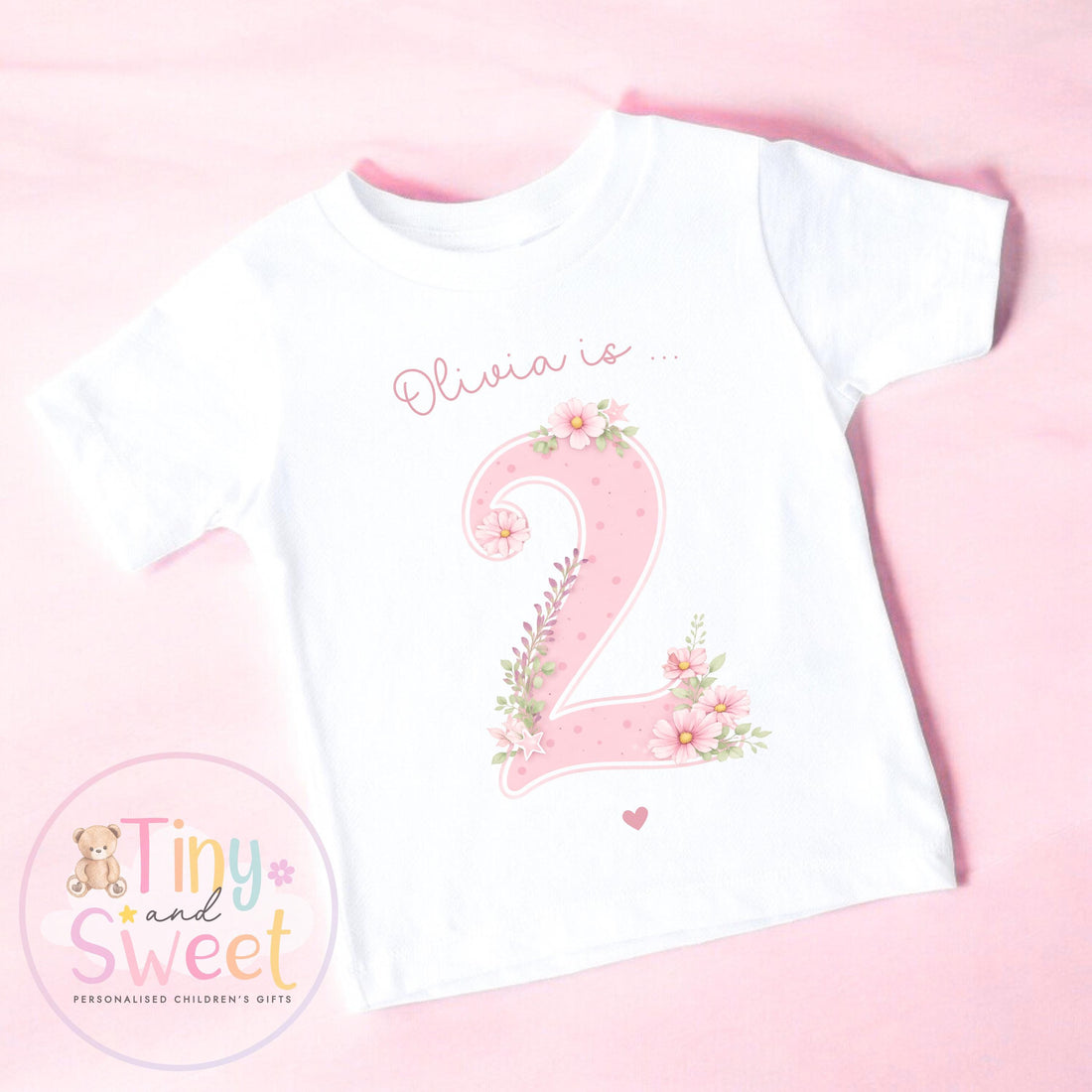 Personalised Flower Princess Birthday Sweatshirt T Shirt, Custom Wild Flower Birthday Tee, 1st, 2nd, 3rd, 4th, Flowers Theme