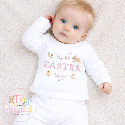 Easter T Shirt, Easter Sleepsuit, My 1st Easter, My First Easter, Babies first Easter sleepsuit, Easter baby outfit, New baby gift