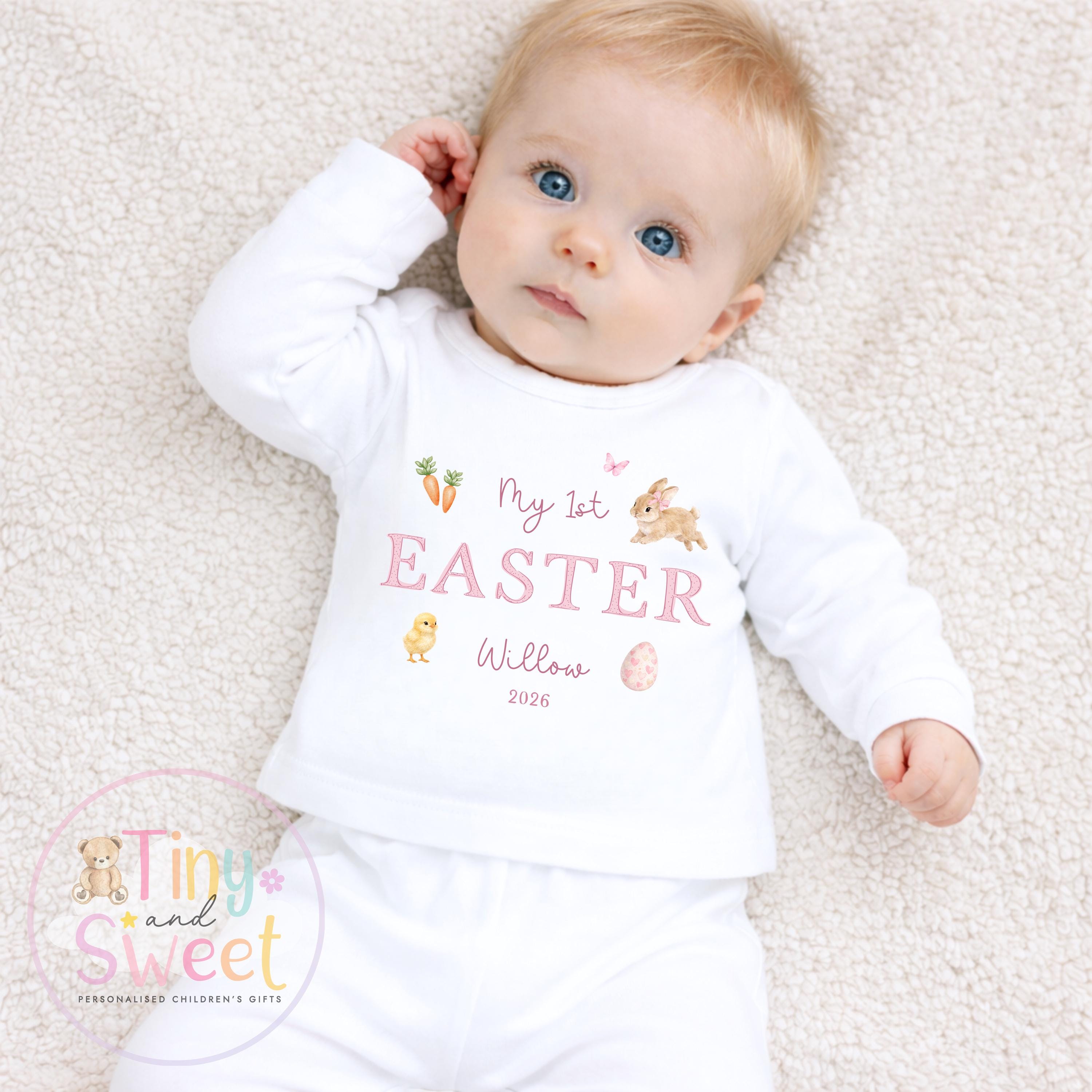 Easter T Shirt, Easter Sleepsuit, My 1st Easter, My First Easter, Babies first Easter sleepsuit, Easter baby outfit, New baby gift