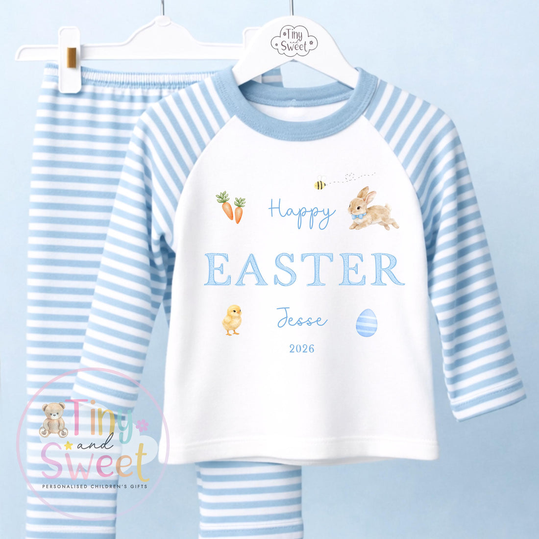 Personalised Easter Pyjamas – Unisex ‘When I Wake Up it will be Easter’ – Toddler Easter, Pjs, Easter Bunny, Kids Easter Pyjamas