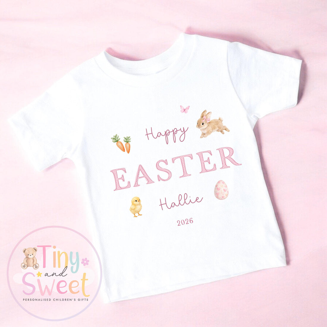 Personalised Easter T Shirt or Sweatshirt, Kids Bunny Tee, Easter Bunny T Shirt, Girls Easter Outfit, Easter Gift for Kids