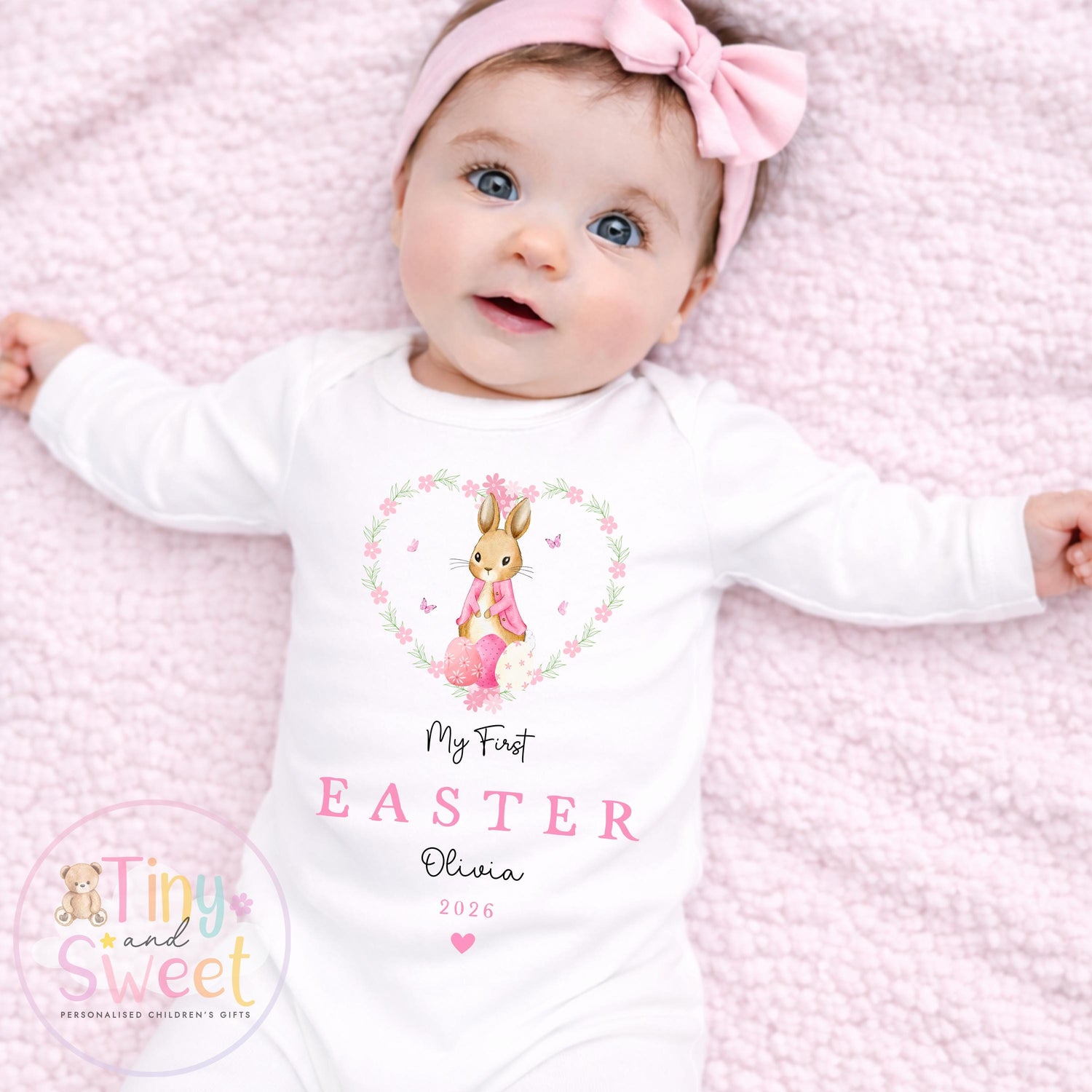 Easter T Shirt, Easter Sleepsuit, My 1st Easter, My First Easter, Babies first Easter sleepsuit, Easter baby outfit, New baby gift