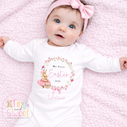 Easter T Shirt, Easter Sleepsuit, My 1st Easter, My First Easter, Babies first Easter sleepsuit, Easter baby outfit, New baby gift