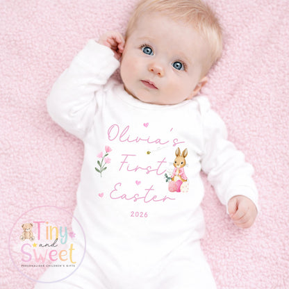 Easter T Shirt, Easter Sleepsuit, My 1st Easter, My First Easter, Babies first Easter sleepsuit, Easter baby outfit, New baby gift