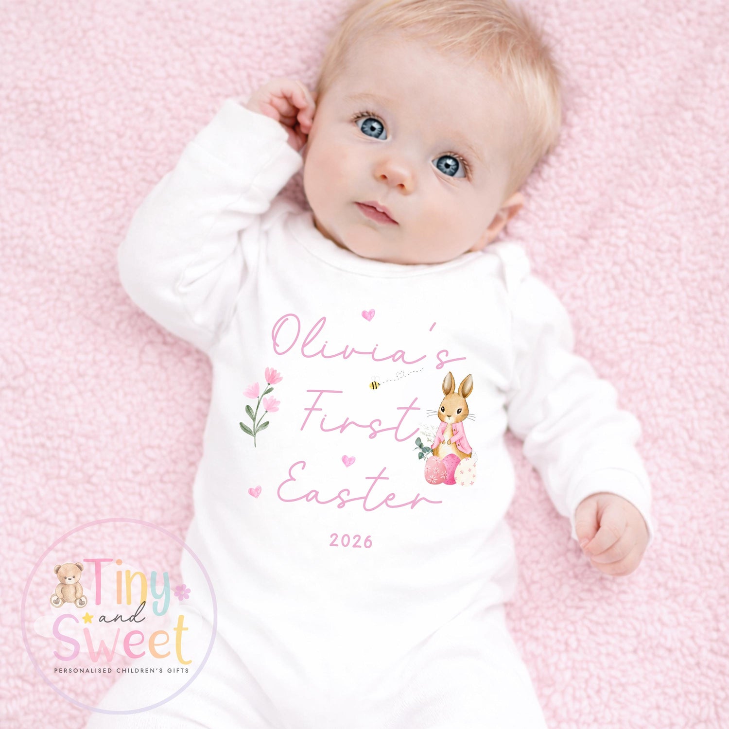 Easter Babygrow, Easter Sleepsuit, My 1st Easter, My First Easter, Babies first Easter sleepsuit, Easter baby outfit, New baby gift