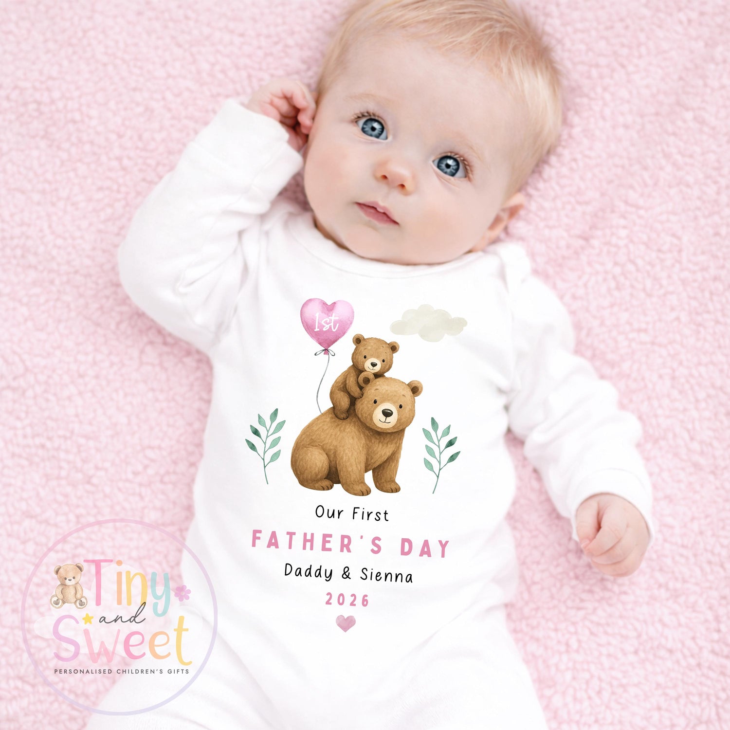 Fathers Day Sleepsuit, Bears 1st Fathers Day As My Daddy, New Dad Gift, Fathers Day, 1st Fathers Day Babygrow, Sleepsuit Babygrow Bodysuit