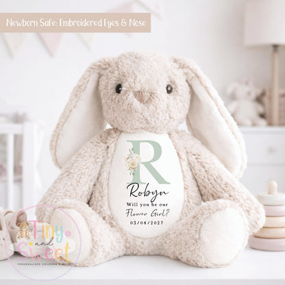 Personalised Letter Flower Girl Bunny