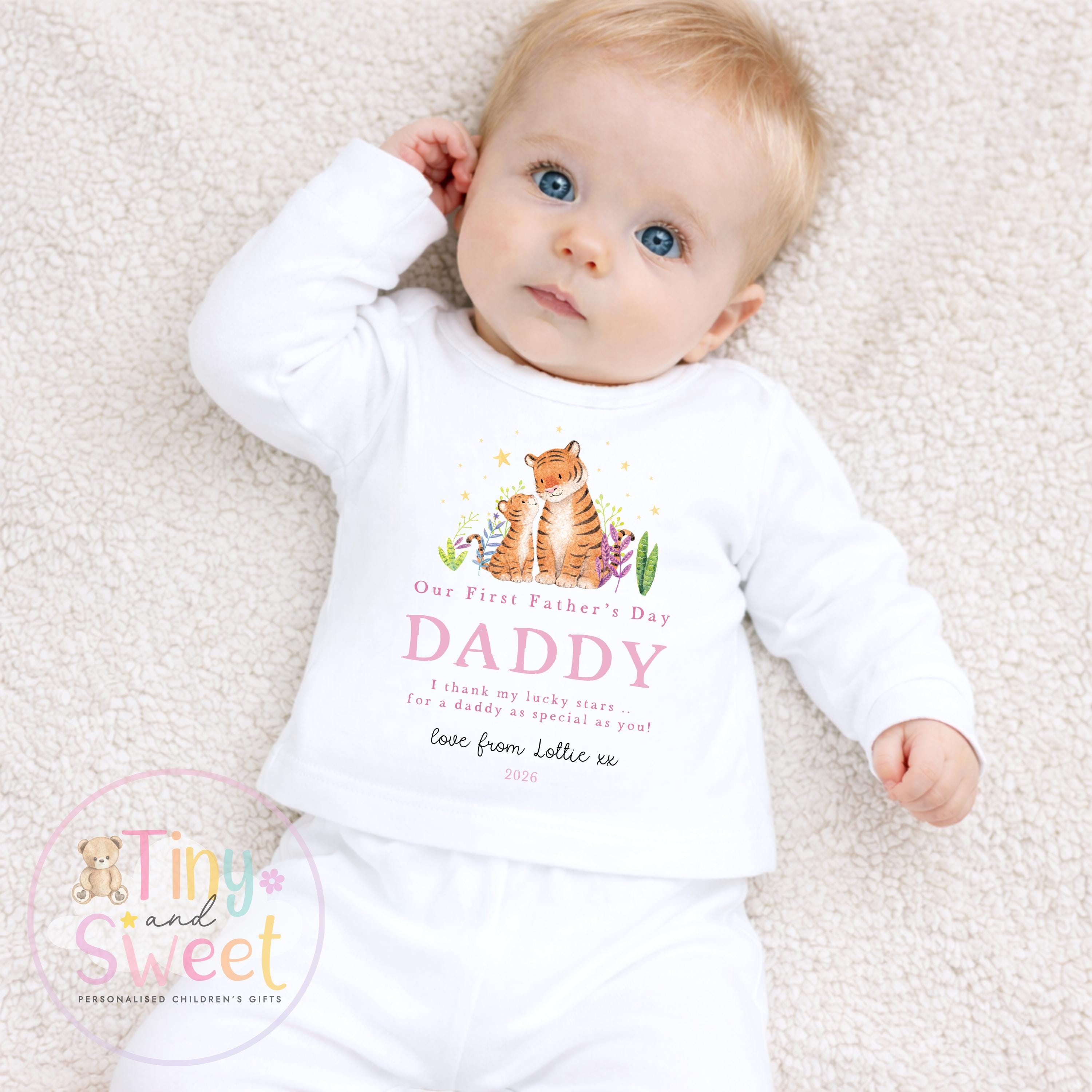 Fathers Day T Shirt, Sleepsuit, 1st Fathers Day As My Daddy, New Dad Gift, Tiger Fathers Day, 1st Fathers Day Babygrow, Babygrow Bodysuit