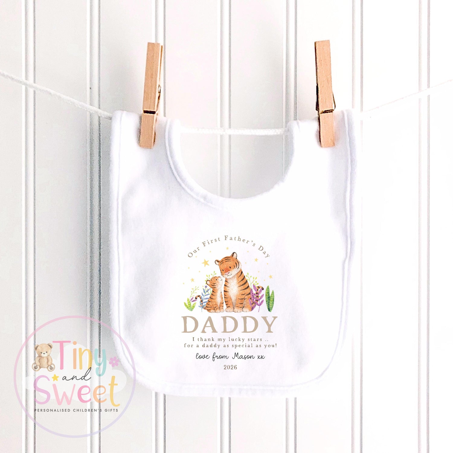 Fathers Day Sleepsuit, 1st Fathers Day As My Daddy, New Dad Gift, Tiger Fathers Day, 1st Fathers Day Babygrow, Sleepsuit Babygrow Bodysuit