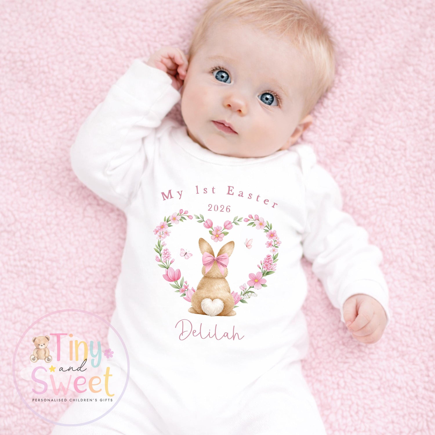 Easter T Shirt, Easter Sleepsuit, My 1st Easter, My First Easter, Babies first Easter sleepsuit, Easter baby outfit, New baby gift