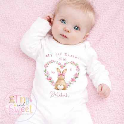 Easter T Shirt, Easter Sleepsuit, My 1st Easter, My First Easter, Babies first Easter sleepsuit, Easter baby outfit, New baby gift