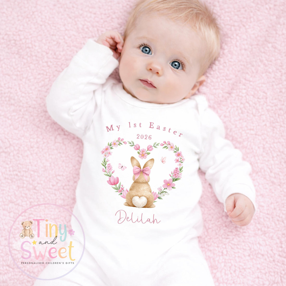 Easter Babygrow, Easter Sleepsuit, My 1st Easter, My First Easter, Babies first Easter sleepsuit, Easter baby outfit, New baby gift