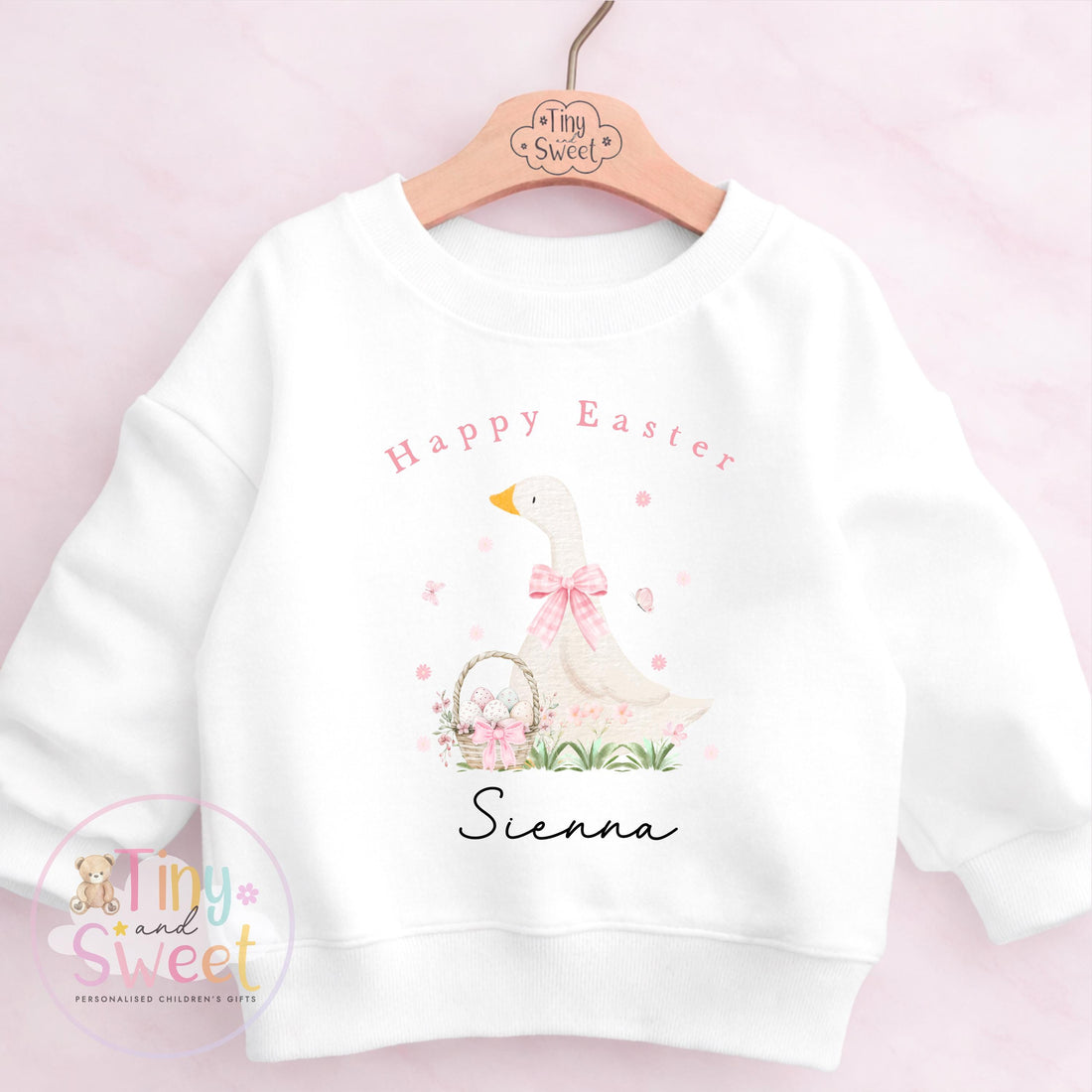 Personalised Easter Sweatshirt or T Shirt, Kids Duck Tee, Easter Duck T Shirt, Boys Easter Outfit, Easter Gift for Kids