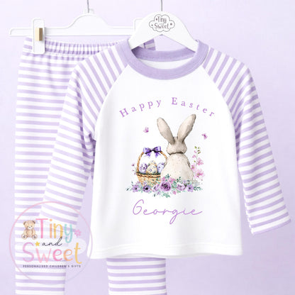 Personalised Kids Easter Pyjamas , Toddler Easter, Pjs, Easter Bunny, Easter Gift for Grandson, Easter Basket Pyjamas