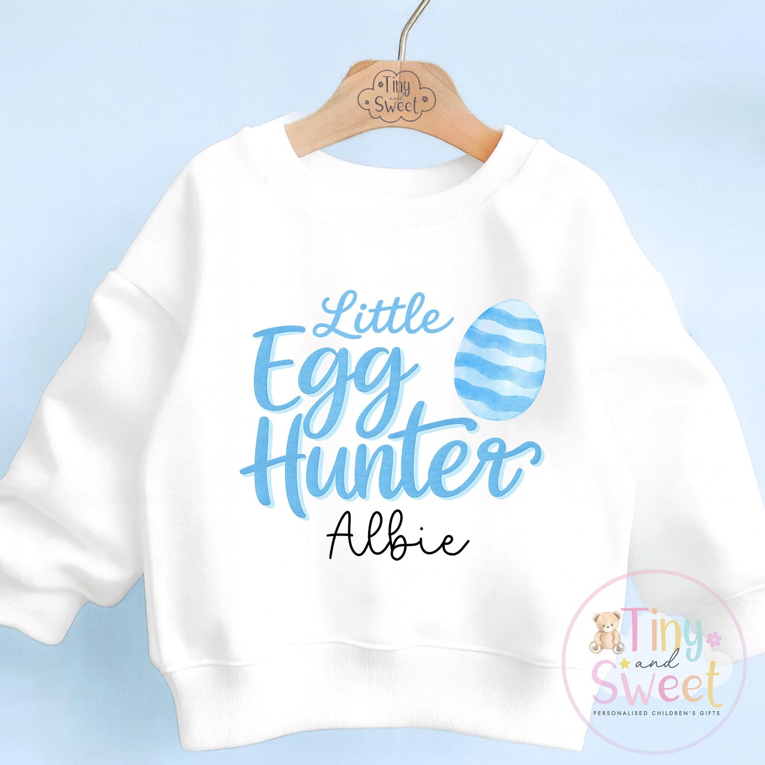 Personalised Easter Sweatshirt or T Shirt, Kids Egg Hunter Tee, Easter Egg Hunt T Shirt, Boys Easter Outfit, Easter Gift for Kids