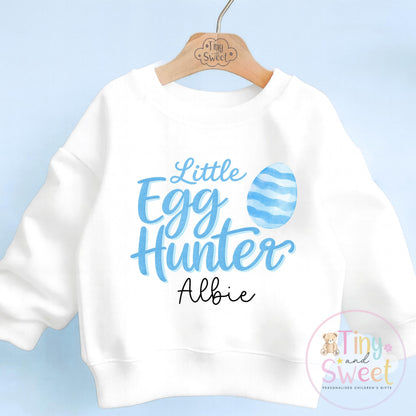 Personalised Easter Sweatshirt or T Shirt, Kids Egg Hunter Tee, Easter Egg Hunt T Shirt, Boys Easter Outfit, Easter Gift for Kids