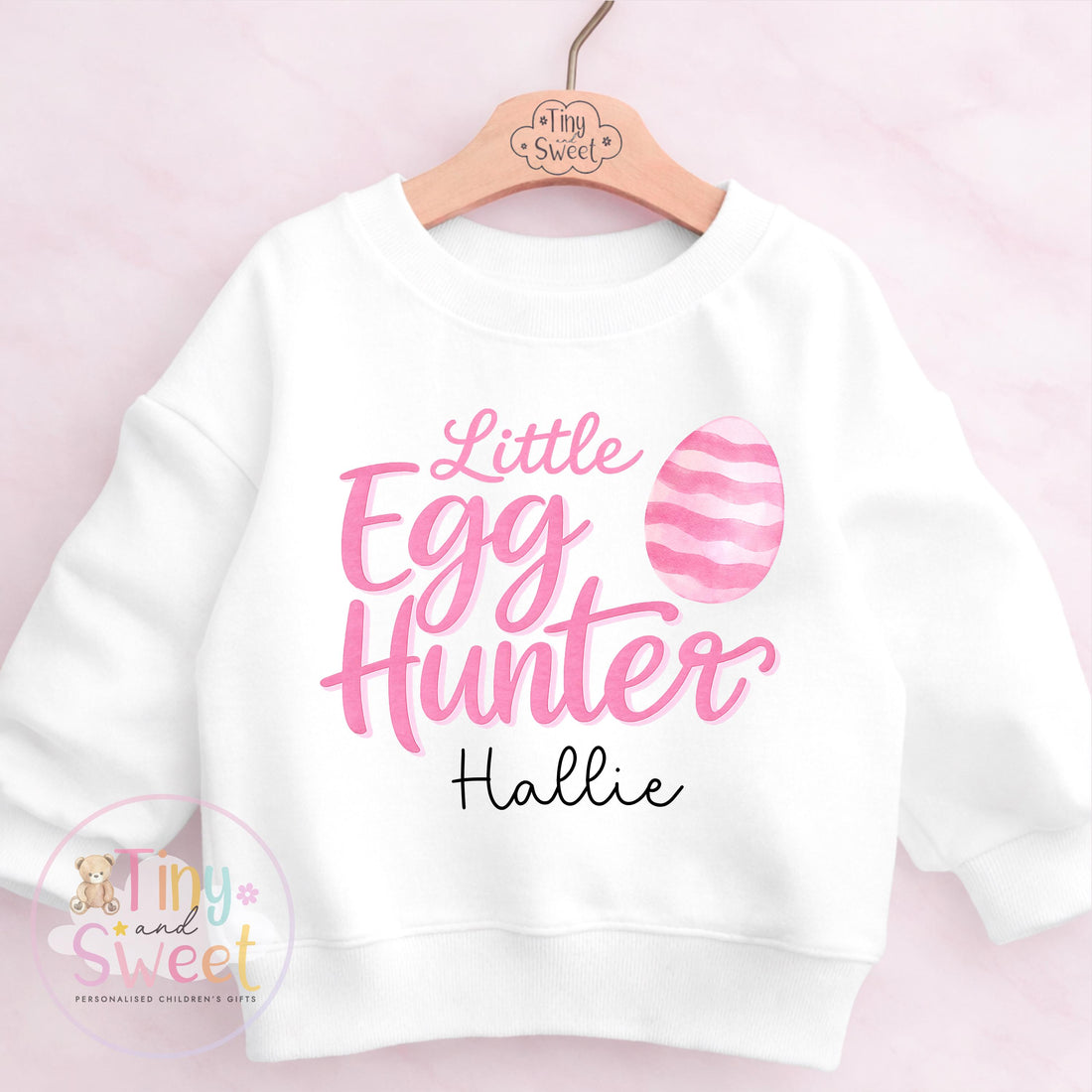 Personalised Easter T Shirt or Sweatshirt, Kids Egg Hunter Tee, Easter Egg Hunt T Shirt, Girls Easter Outfit, Easter Gift for Kids