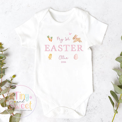 Easter T Shirt, Easter Sleepsuit, My 1st Easter, My First Easter, Babies first Easter sleepsuit, Easter baby outfit, New baby gift