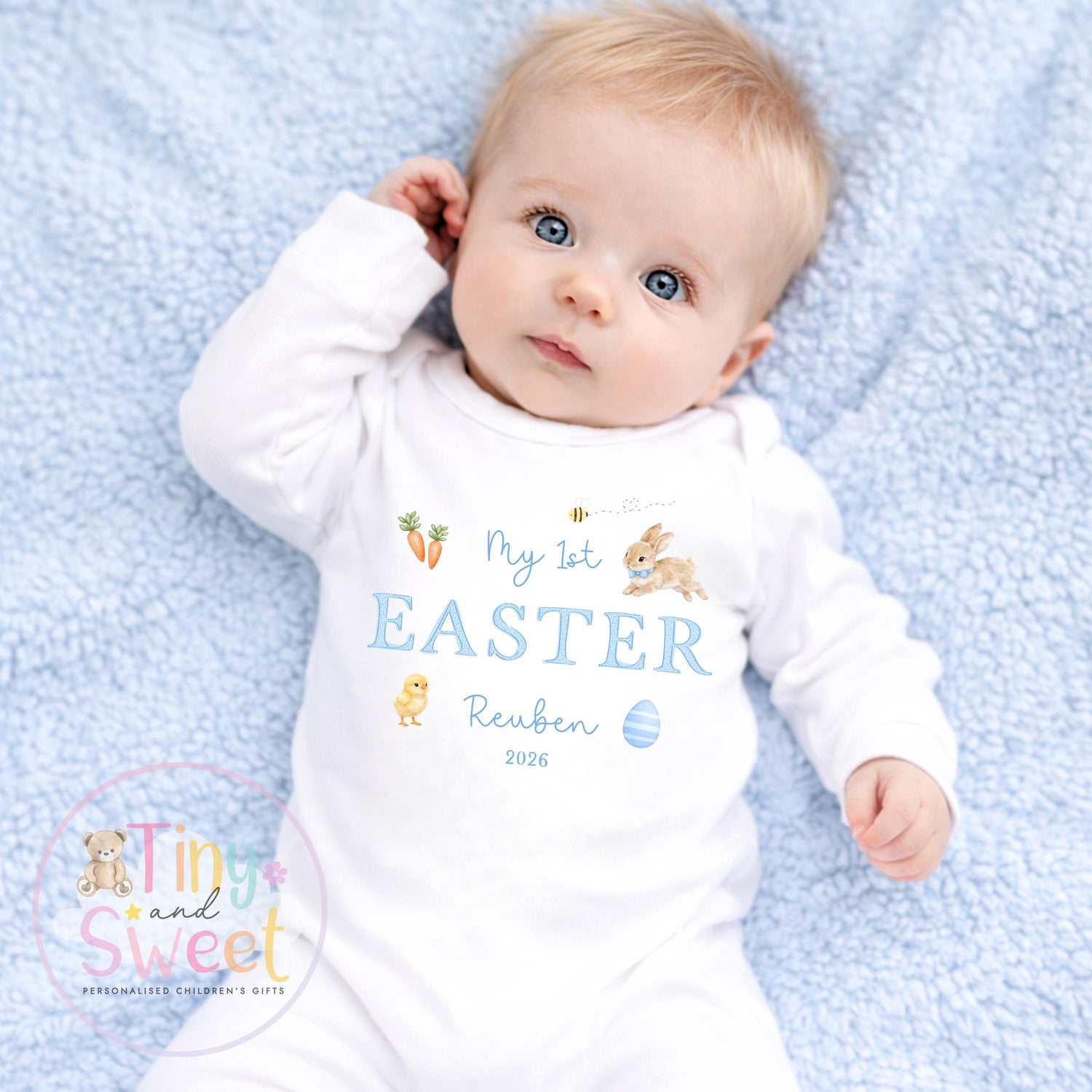 Easter T Shirt, Easter Sleepsuit, My 1st Easter, My First Easter, Babies first Easter sleepsuit, Easter baby outfit, New baby gift