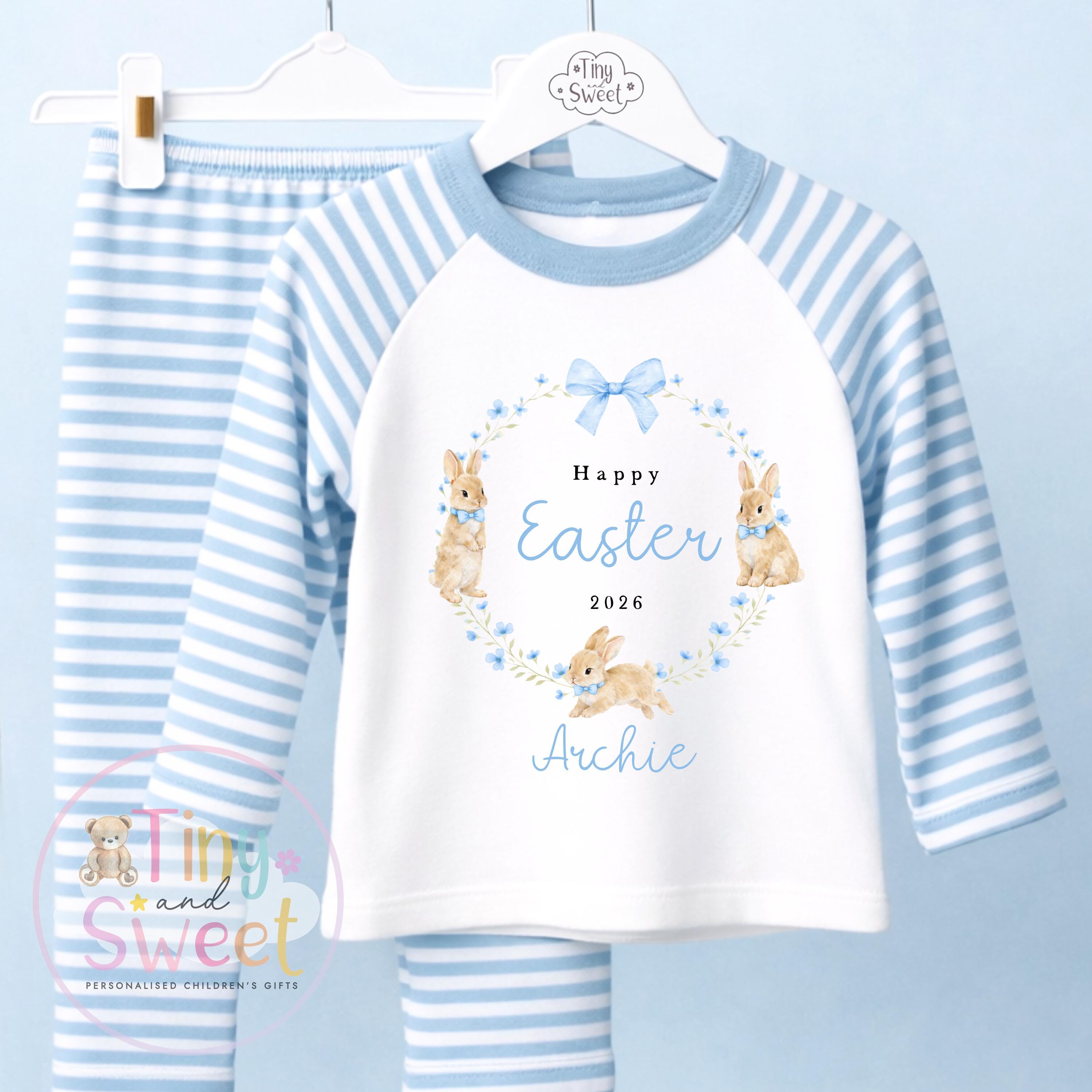Personalised Easter Pyjamas – Unisex ‘When I Wake Up it will be Easter’ – Toddler Easter, Pjs, Easter Bunny, Kids Easter Pyjamas