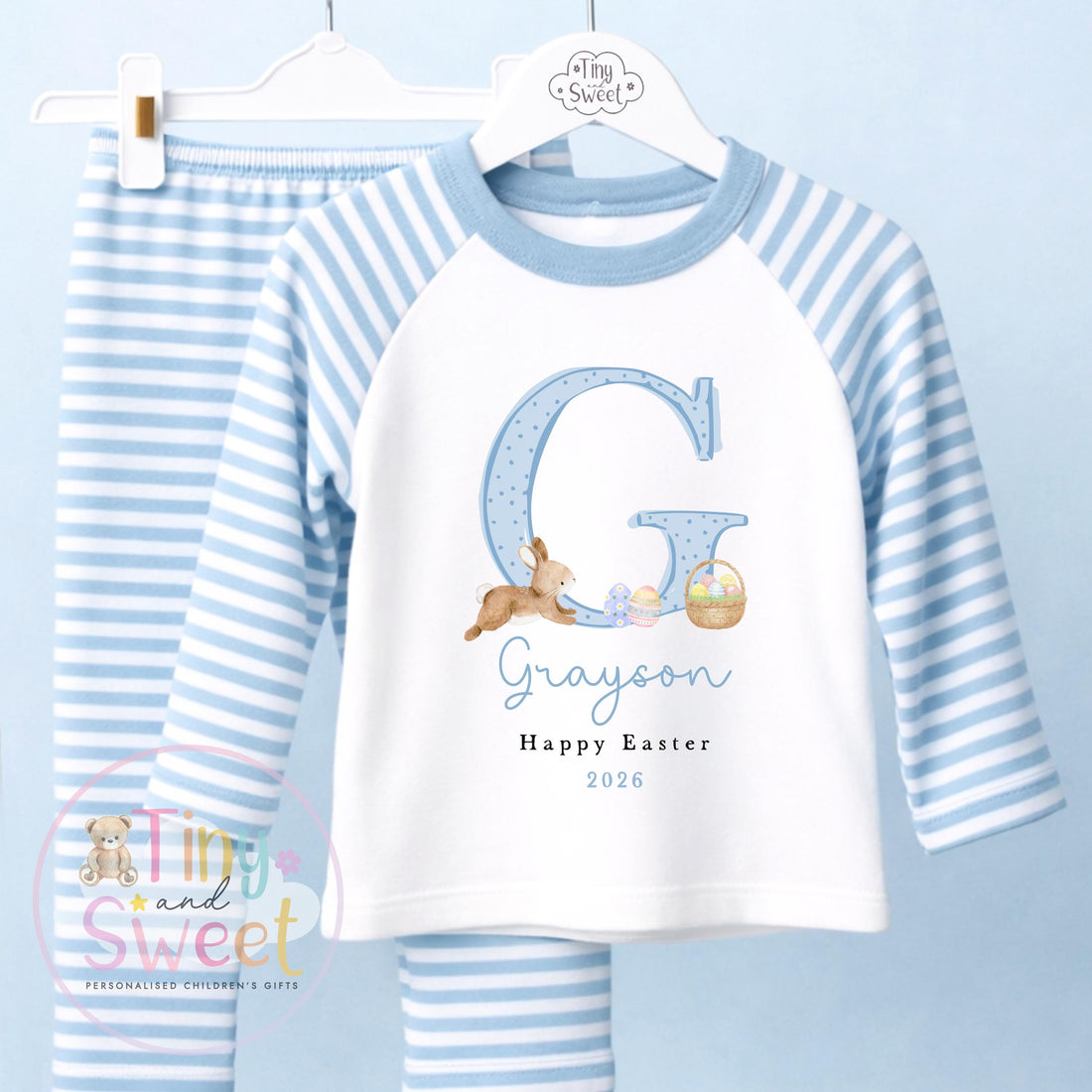 Personalised Easter Pyjamas – Unisex ‘When I Wake Up it will be Easter’ – Toddler Easter, Pjs, Easter Bunny, Kids Easter Pyjamas
