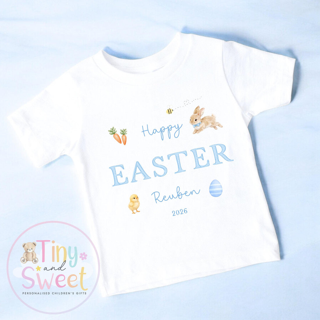 Personalised Easter Sweatshirt or T Shirt, Kids Bunny Tee, Easter Bunny T Shirt, Girls Easter Outfit, Easter Gift for Kids