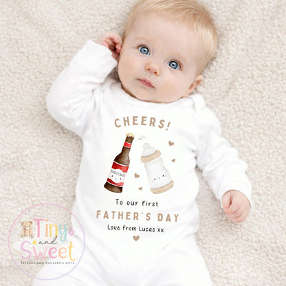 Fathers Day Sleepsuit, 1st Fathers Day As My Daddy, New Dad Gift, Fathers Day, 1st Fathers Day Babygrow, Sleepsuit Babygrow Bodysuit, Dad