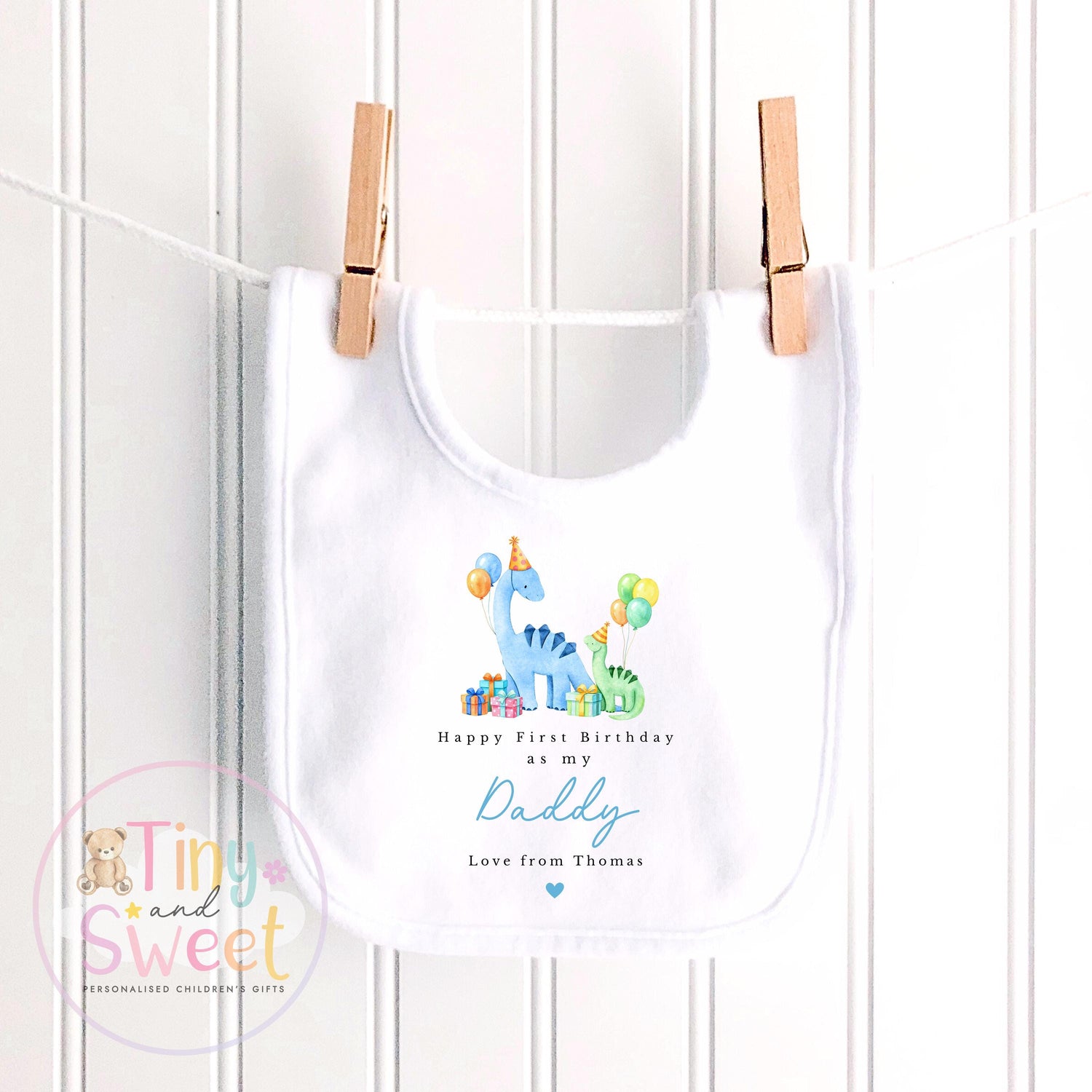 Happy First Birthday As My Daddy T Shirt - 1st Birthday As Daddy - Personalised Baby Boy Girl Gift - New Dad Present from Baby, Sleepsuit