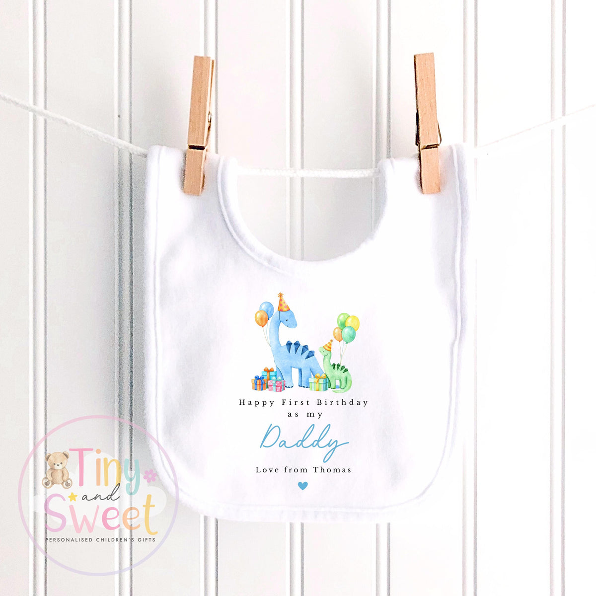 Personalised Happy 1st Birthday As My Daddy Dinosaurs T Shirt/Sleepsuit