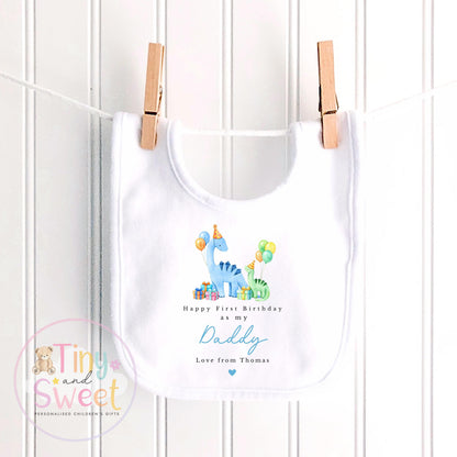 Personalised Happy 1st Birthday As My Daddy Dinosaurs T Shirt/Sleepsuit