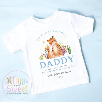 Fathers Day Sleepsuit, 1st Fathers Day As My Daddy, New Dad Gift, Tiger Fathers Day, 1st Fathers Day Babygrow, Sleepsuit Babygrow Bodysuit