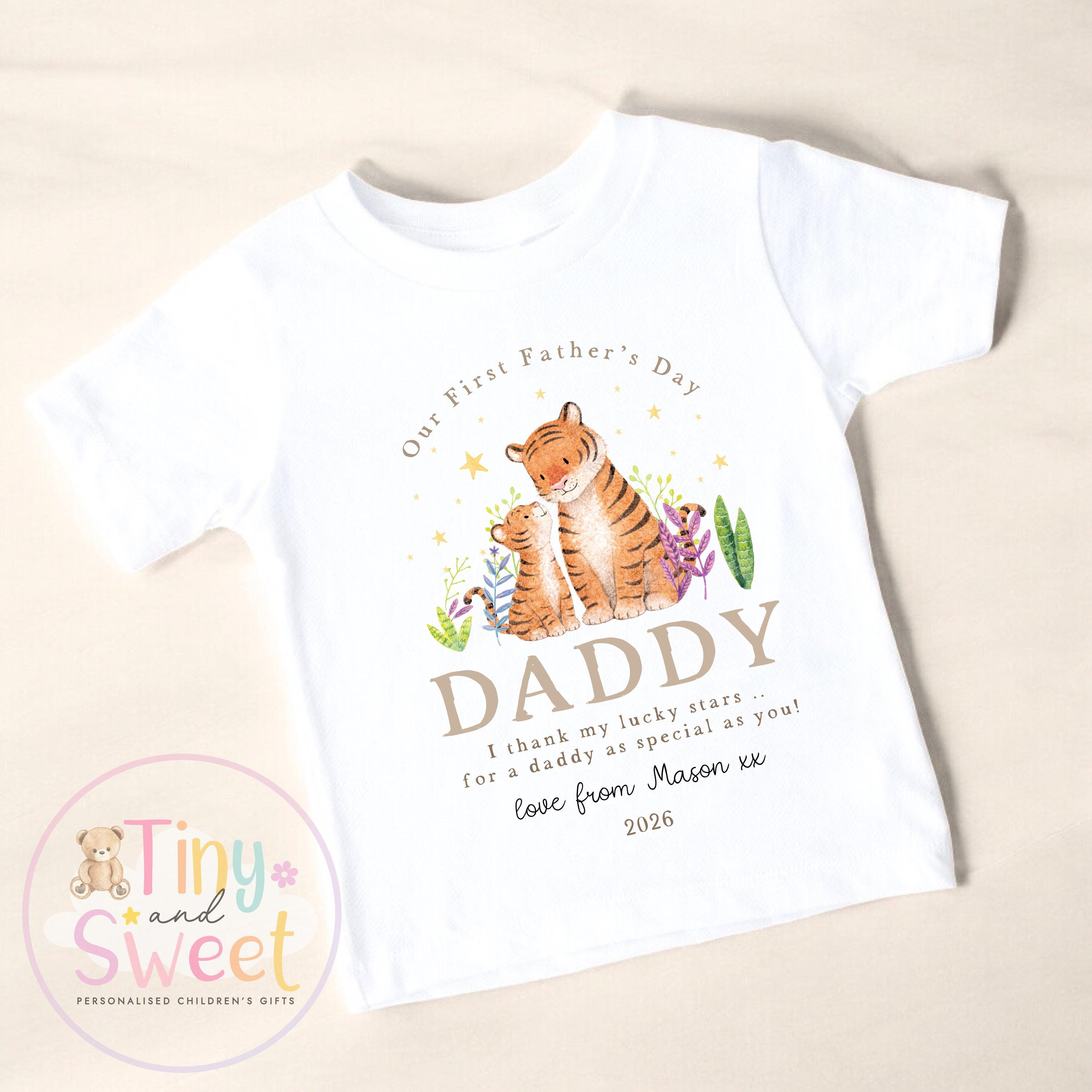 Fathers Day Sleepsuit, 1st Fathers Day As My Daddy, New Dad Gift, Tiger Fathers Day, 1st Fathers Day Babygrow, Sleepsuit Babygrow Bodysuit