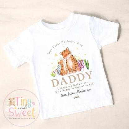 Fathers Day T Shirt, Sleepsuit 1st Fathers Day As My Daddy, New Dad Gift, Tiger Fathers Day, 1st Fathers Day Babygrow, Babygrow Bodysuit