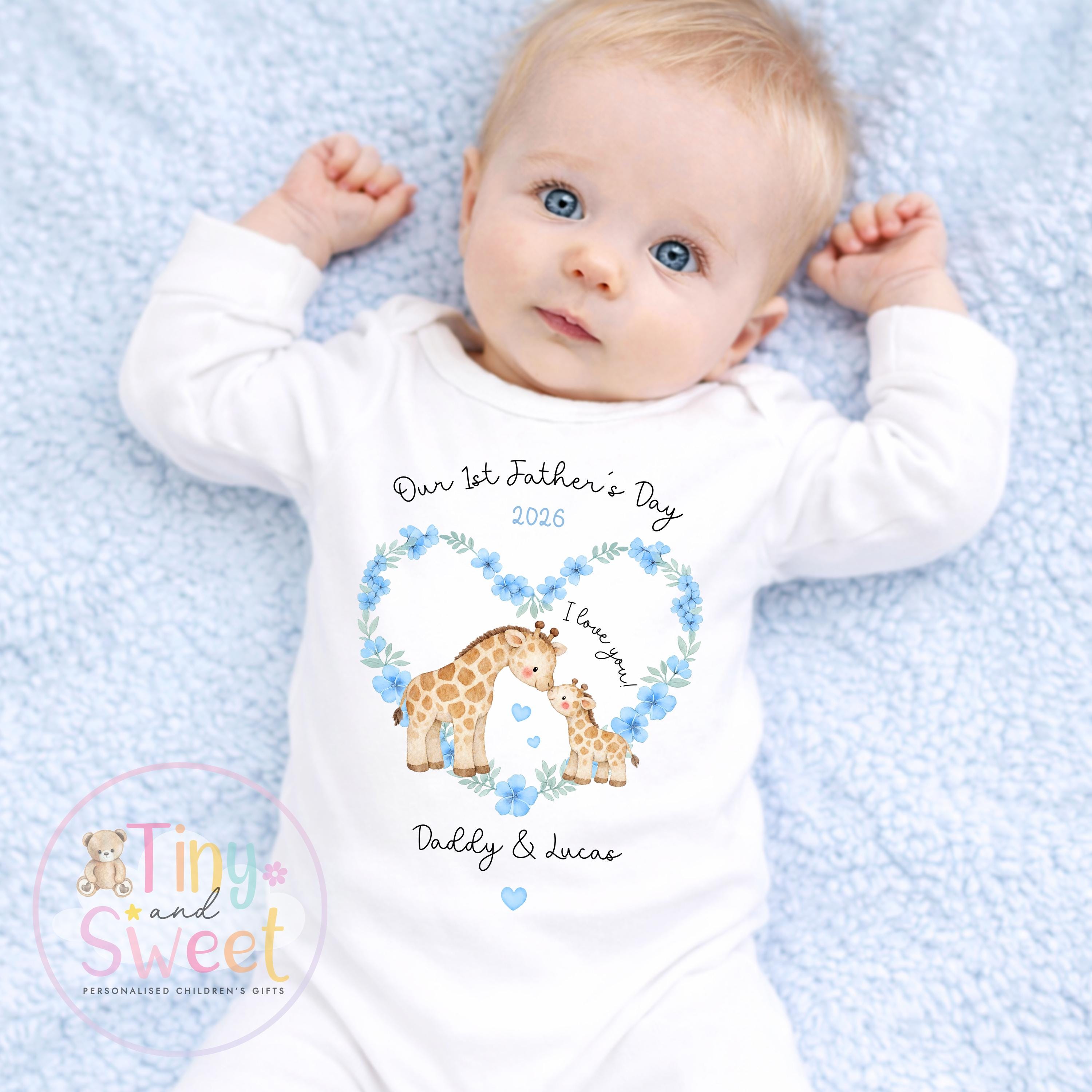 Fathers Day T Shirt, Giraffe 1st Fathers Day As My Daddy, New Dad Gift, Fathers Day, 1st Fathers Day Babygrow, Sleepsuit Babygrow Bodysuit