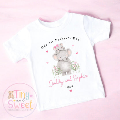 Fathers Day Sleepsuit, Elephant 1st Fathers Day As My Daddy, New Dad Gift, Fathers Day, 1st Fathers Day Babygrow, Sleepsuit Babygrow