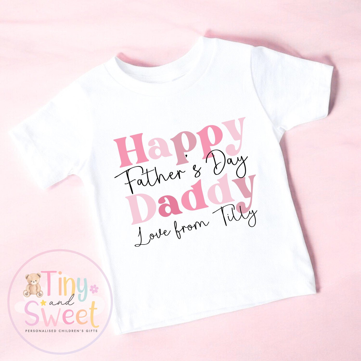 May include: A white t-shirt with the text &amp;quot;Happy Father&amp;