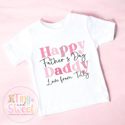 May include: A white t-shirt with the text &amp;quot;Happy Father&amp;