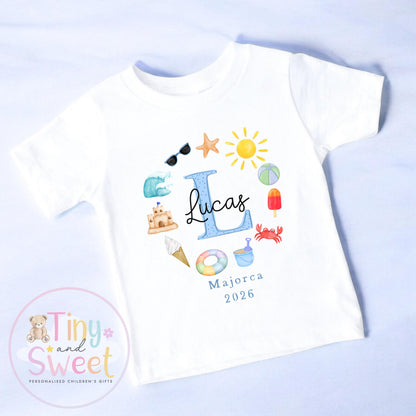 Personalised Holiday T Shirts For Toddler, Kids Holiday Top, Boys holiday Outfit, Girls Airport Outfit, 1st Holiday, 1st Time Flyer, Abroad