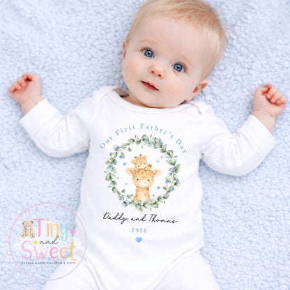 Fathers Day T Shirt, 1st Fathers Day As My Daddy Sleepsuit, New Dad Gift, Fathers Day, 1st Fathers Day Babygrow, Bodysuit, Dad